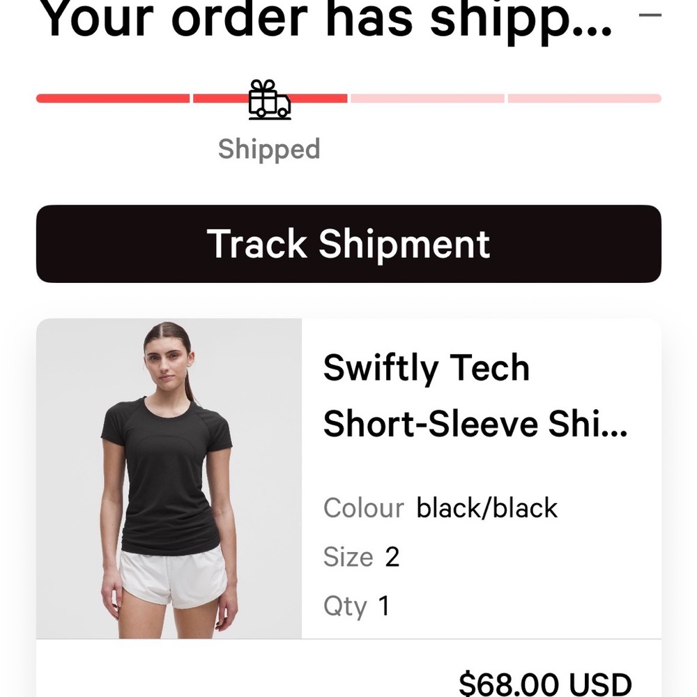 lululemon athletica Black Short Sleeve Tee
